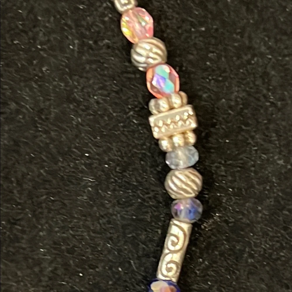 Brighton Multicolor Beaded Bracelet with Silver Charm & Multicolor Crystals 8” . - Picture 6 of 7